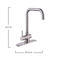 Monomando para cocina sencillo con cubierta INOX®